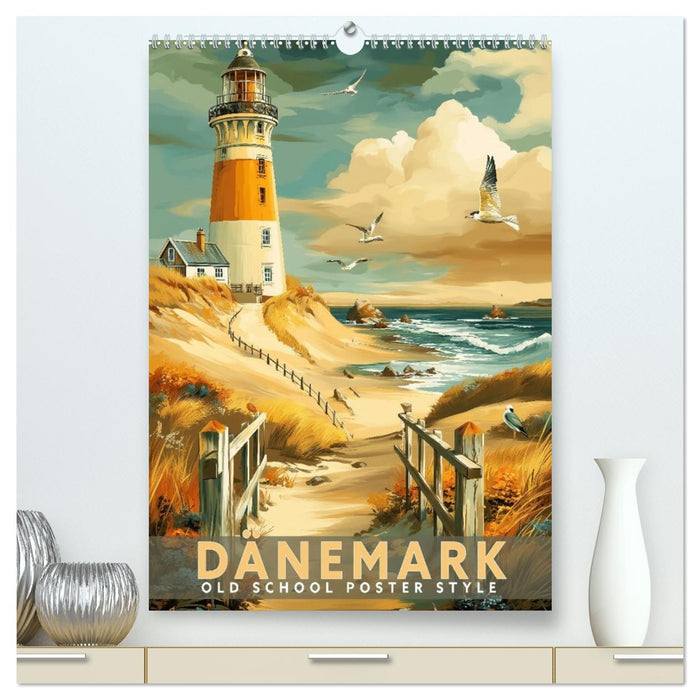 Dänemark - Old School Poster Style (CALVENDO Premium Wandkalender 2027)