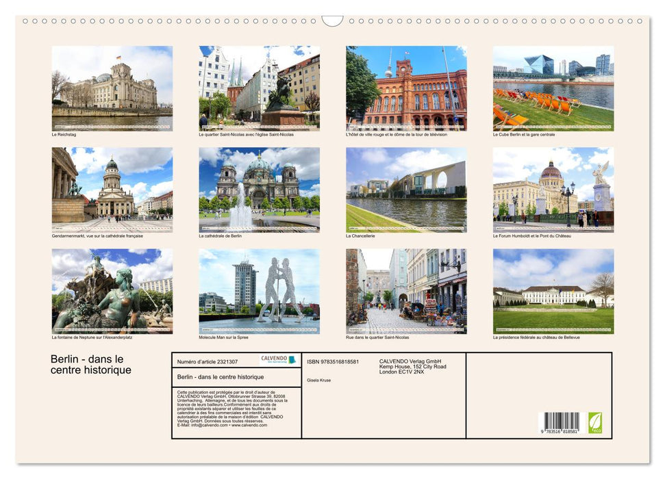 Berlin - dans le centre historique (CALVENDO Calendrier mensuel 2027)