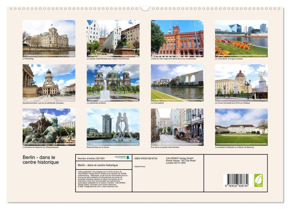Berlin - dans le centre historique (CALVENDO Calendrier supérieur 2027)