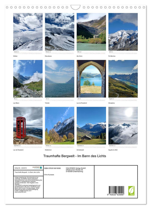 Traumhafte Bergwelt - Im Bann des Lichts (CALVENDO Wandkalender 2027)