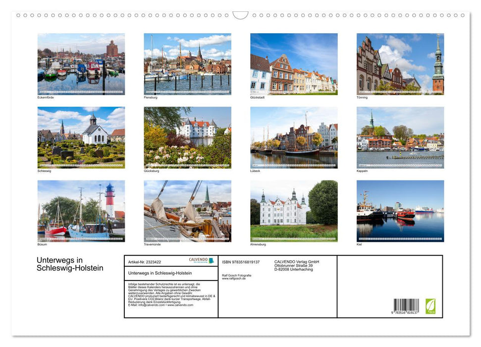 Unterwegs in Schleswig-Holstein (CALVENDO Wandkalender 2027)