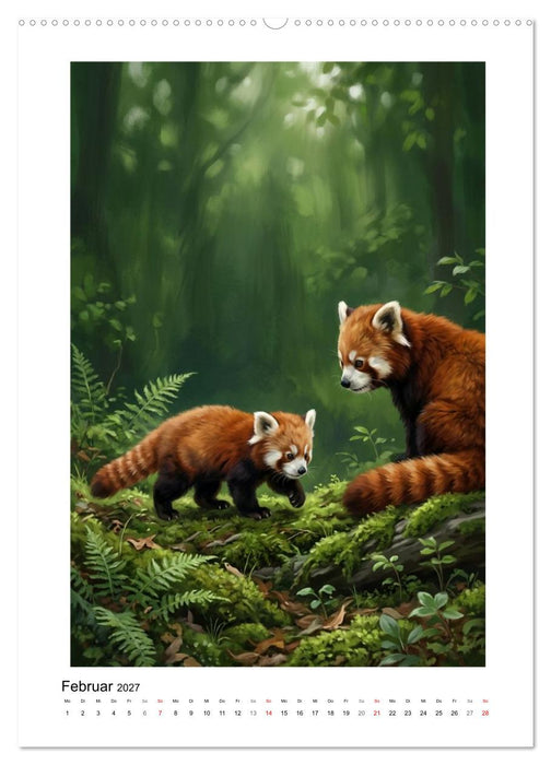 Rote Pandas – Pure Lebensfreude auf leisen Sohlen (CALVENDO Wandkalender 2027)