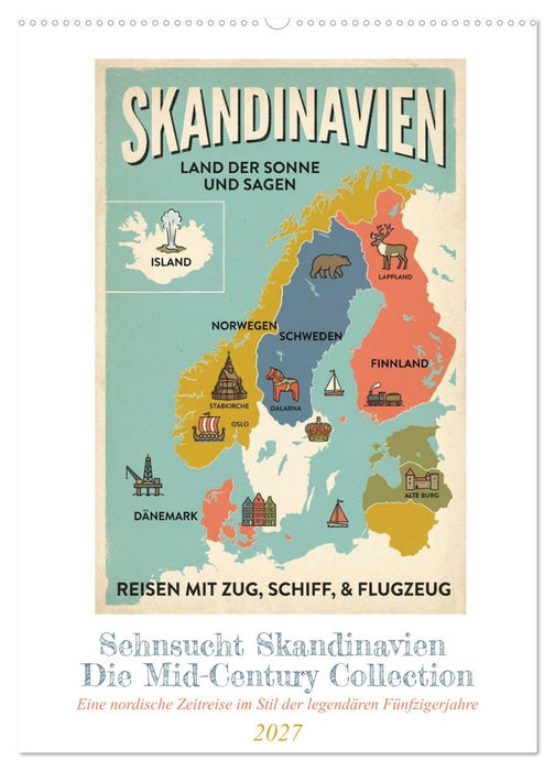 Sehnsucht Skandinavien – Die Mid-Century Collection (CALVENDO Wandkalender 2027)