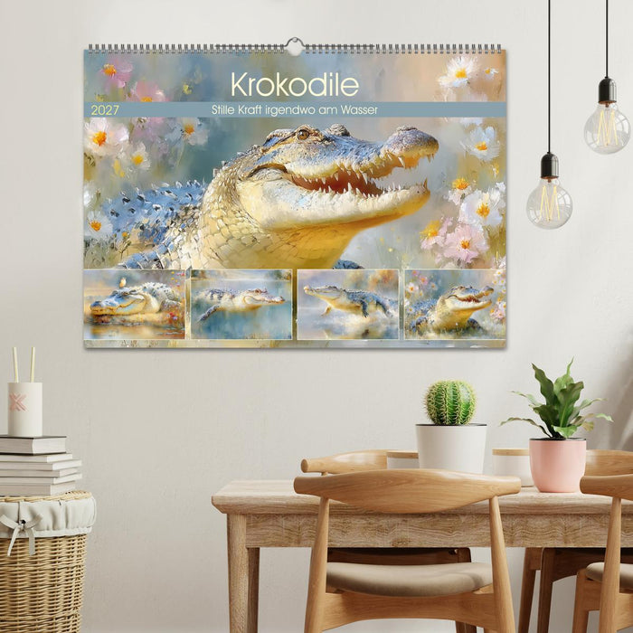 Krokodile. Stille Kraft irgendwo am Wasser (CALVENDO Wandkalender 2027)