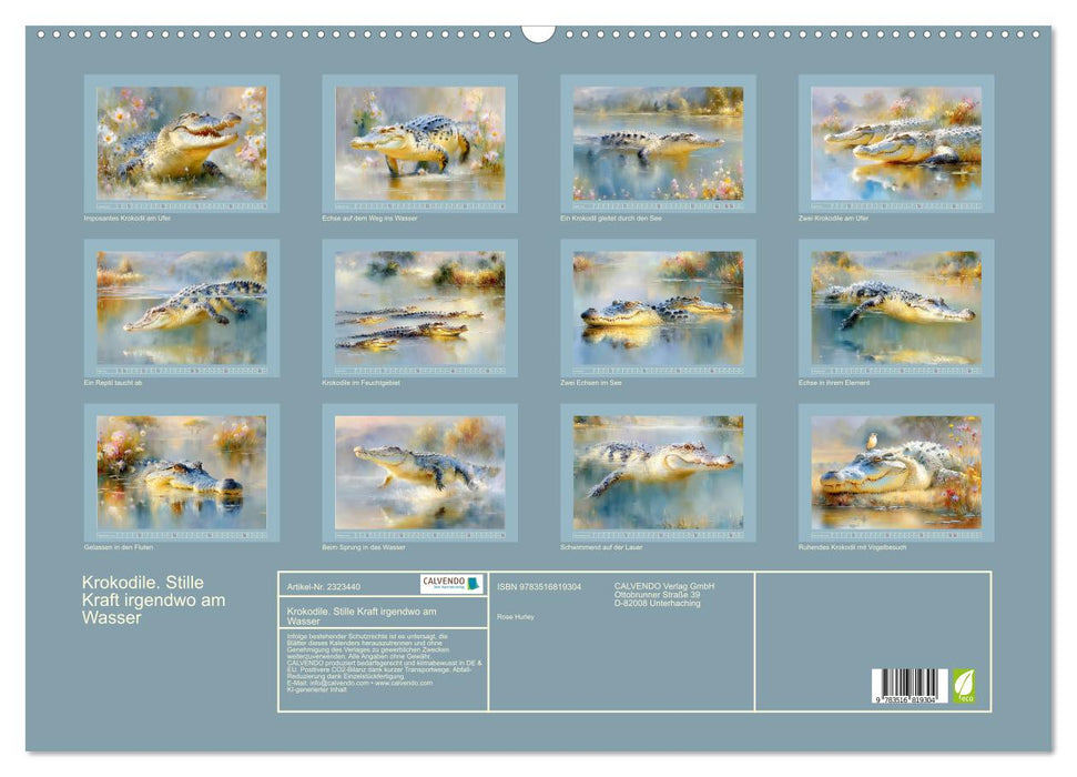 Krokodile. Stille Kraft irgendwo am Wasser (CALVENDO Wandkalender 2027)