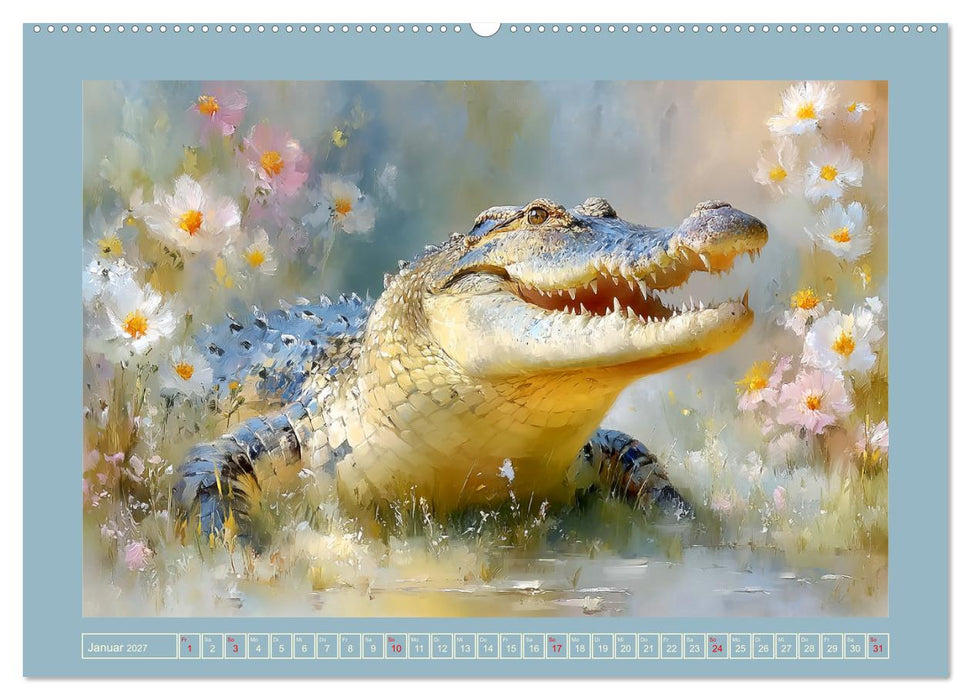 Krokodile. Stille Kraft irgendwo am Wasser (CALVENDO Wandkalender 2027)