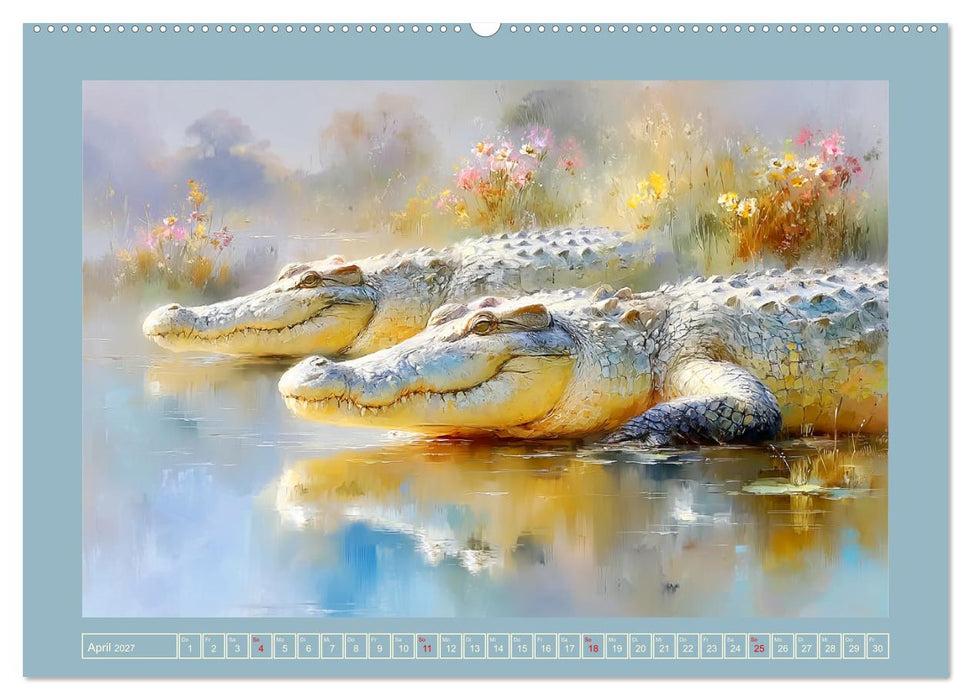Krokodile. Stille Kraft irgendwo am Wasser (CALVENDO Wandkalender 2027)