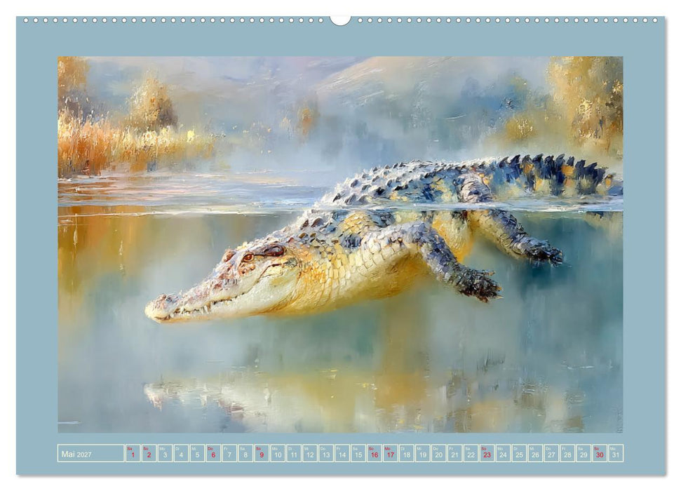 Krokodile. Stille Kraft irgendwo am Wasser (CALVENDO Wandkalender 2027)
