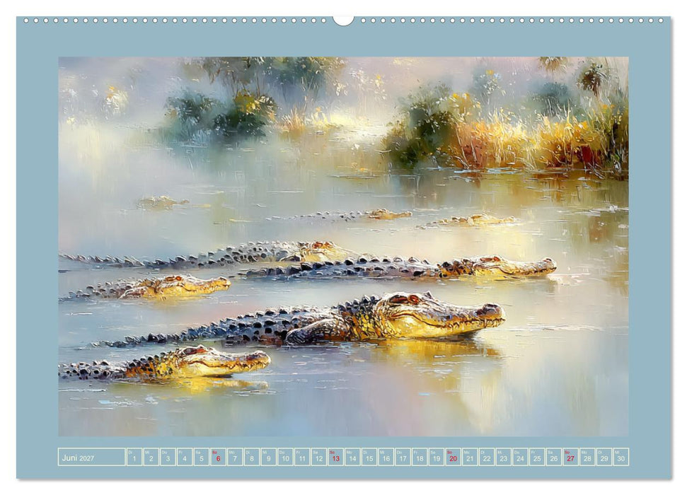 Krokodile. Stille Kraft irgendwo am Wasser (CALVENDO Wandkalender 2027)