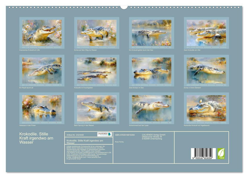 Krokodile. Stille Kraft irgendwo am Wasser (CALVENDO Premium Wandkalender 2027)