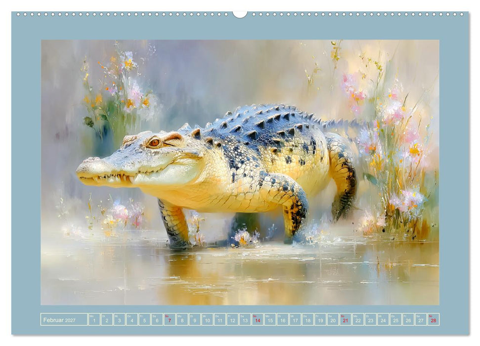 Krokodile. Stille Kraft irgendwo am Wasser (CALVENDO Premium Wandkalender 2027)