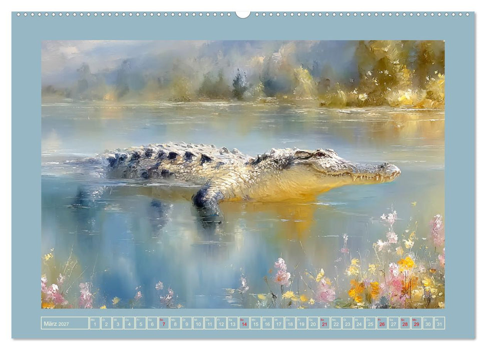 Krokodile. Stille Kraft irgendwo am Wasser (CALVENDO Premium Wandkalender 2027)
