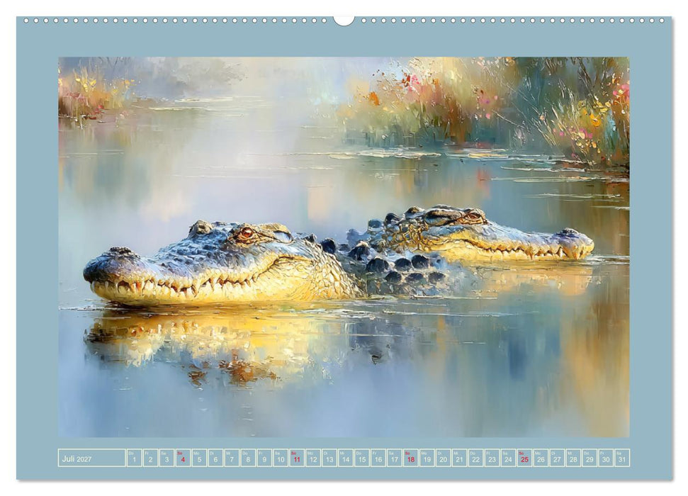 Krokodile. Stille Kraft irgendwo am Wasser (CALVENDO Premium Wandkalender 2027)