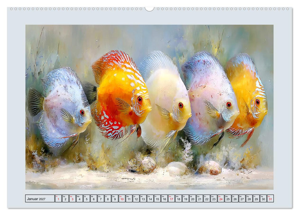 Diskusfische. Buntbarsche im Süßwasserbecken (CALVENDO Wandkalender 2027)