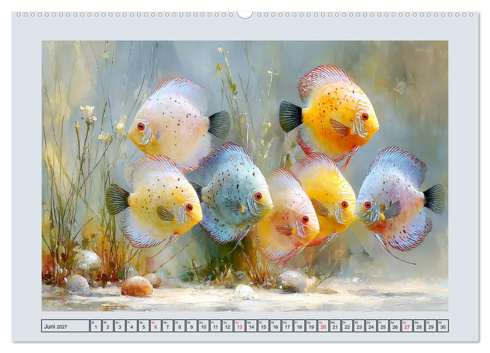 Diskusfische. Buntbarsche im Süßwasserbecken (CALVENDO Wandkalender 2027)