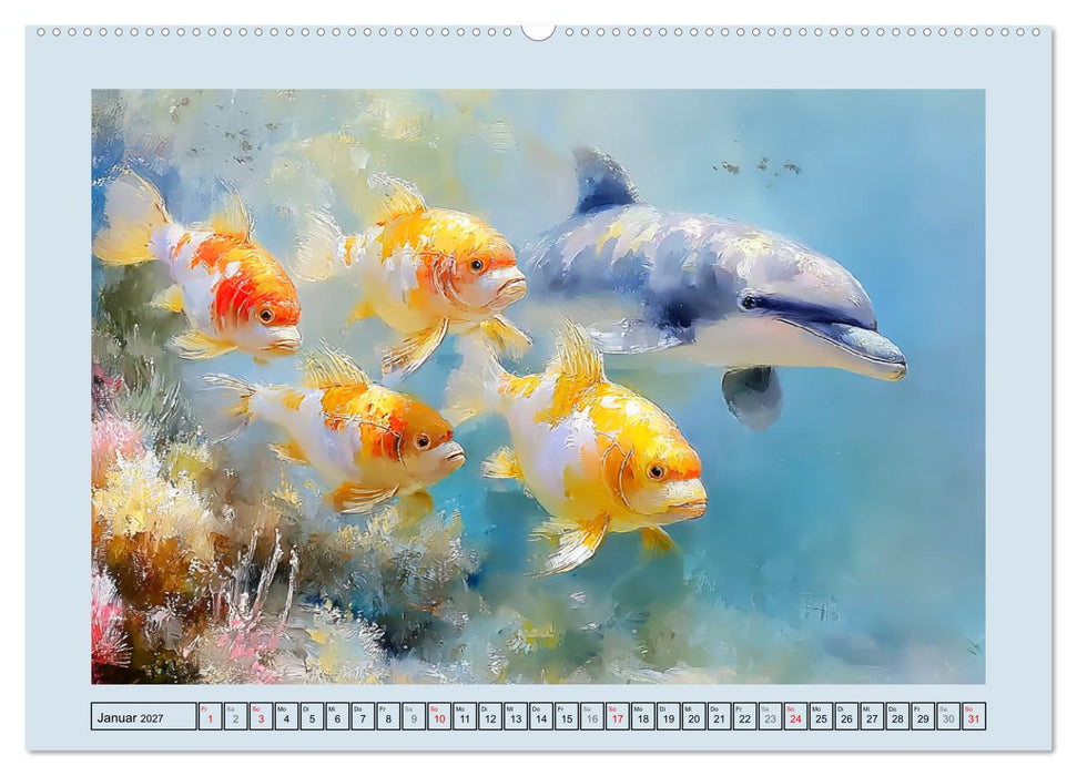 Delfine. Botschafter und Tänzer der Meere (CALVENDO Wandkalender 2027)