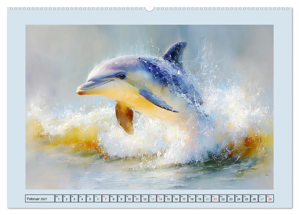 Delfine. Botschafter und Tänzer der Meere (CALVENDO Wandkalender 2027)