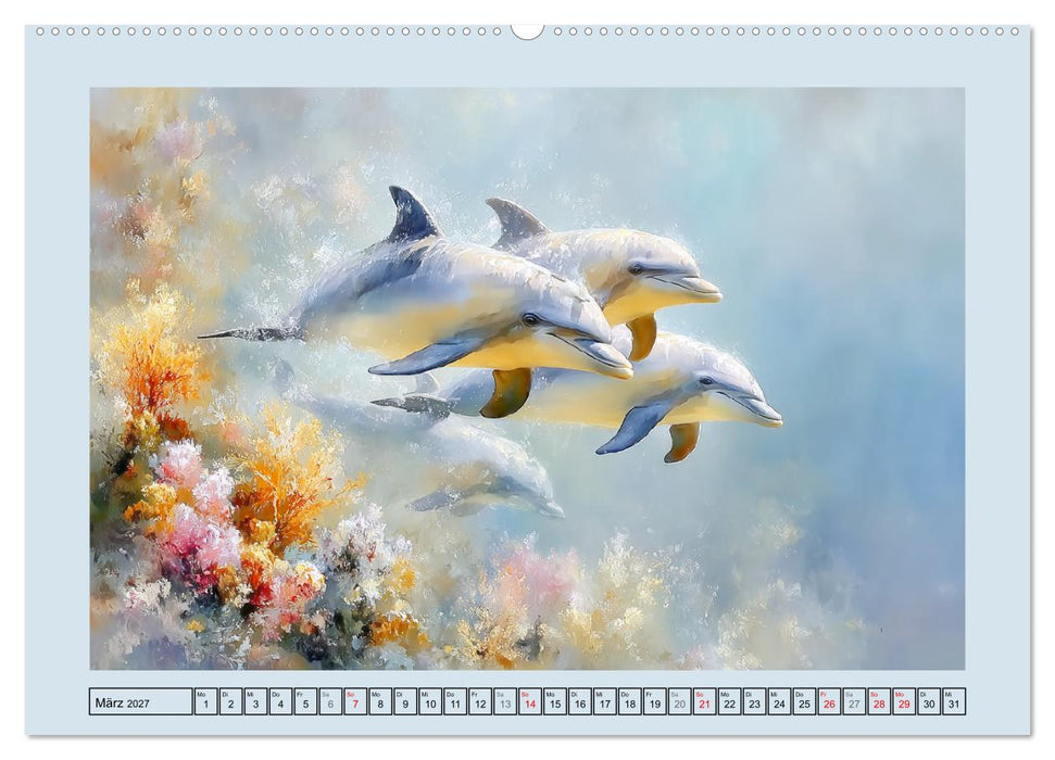 Delfine. Botschafter und Tänzer der Meere (CALVENDO Wandkalender 2027)