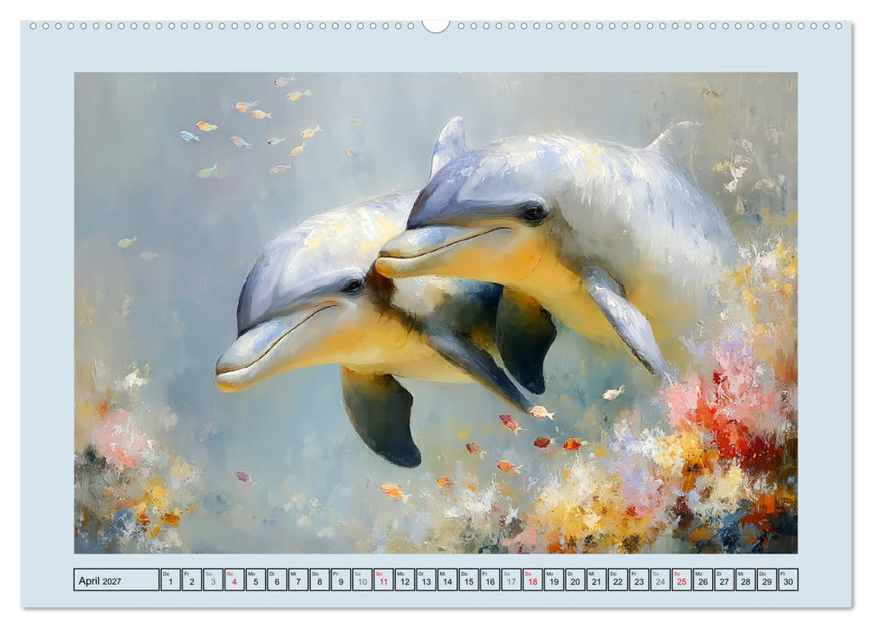 Delfine. Botschafter und Tänzer der Meere (CALVENDO Wandkalender 2027)