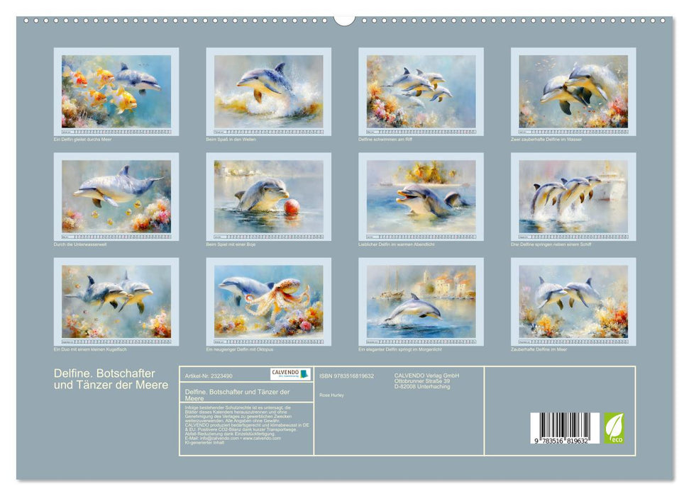 Delfine. Botschafter und Tänzer der Meere (CALVENDO Premium Wandkalender 2027)