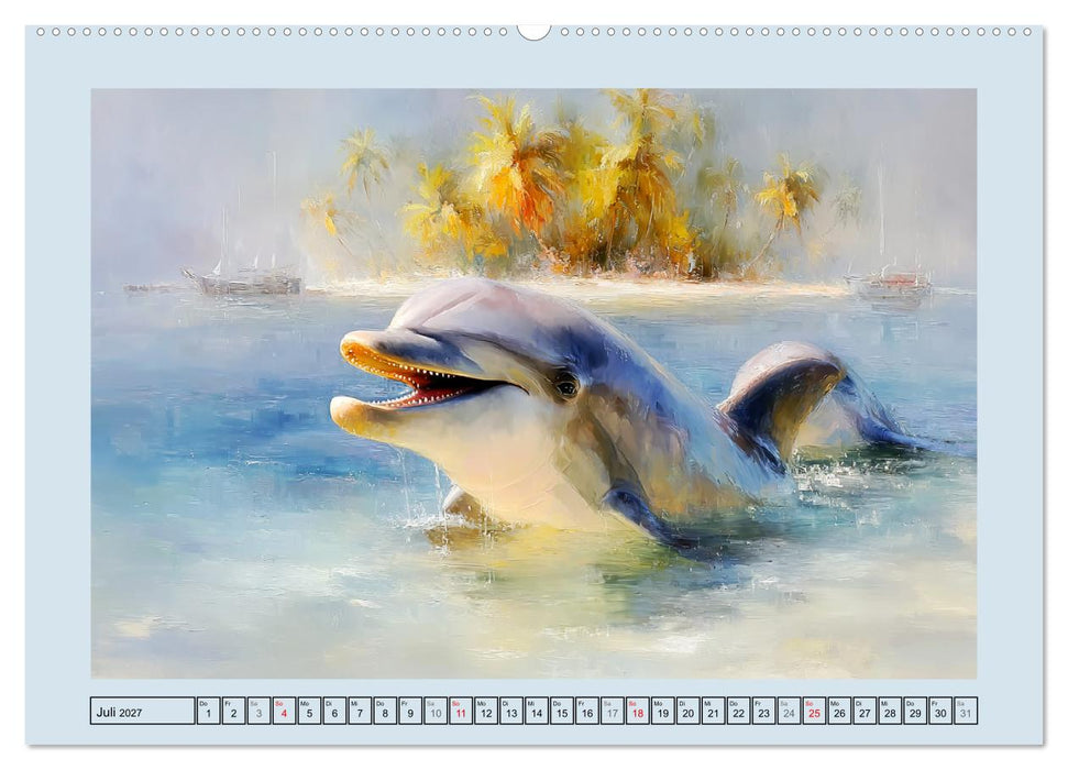 Delfine. Botschafter und Tänzer der Meere (CALVENDO Premium Wandkalender 2027)