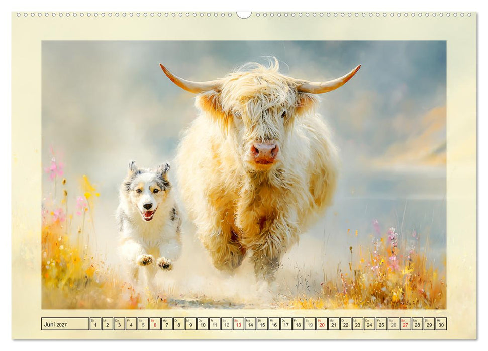 Hochlandrinder. Sanftmütige Schotten im dichten Fell (CALVENDO Wandkalender 2027)