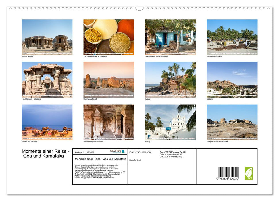 Momente einer Reise - Goa und Karnataka (CALVENDO Premium Wandkalender 2027)