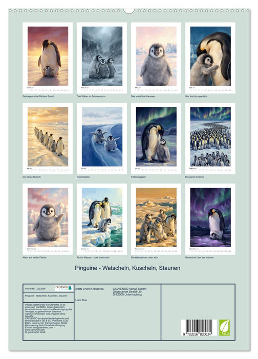 Pinguine - Watscheln, Kuscheln, Staunen (CALVENDO Premium Wandkalender 2027)