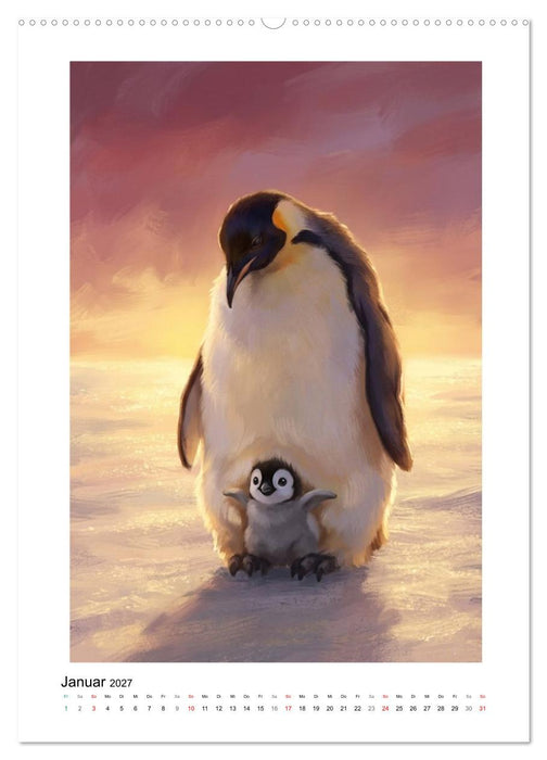 Pinguine - Watscheln, Kuscheln, Staunen (CALVENDO Premium Wandkalender 2027)