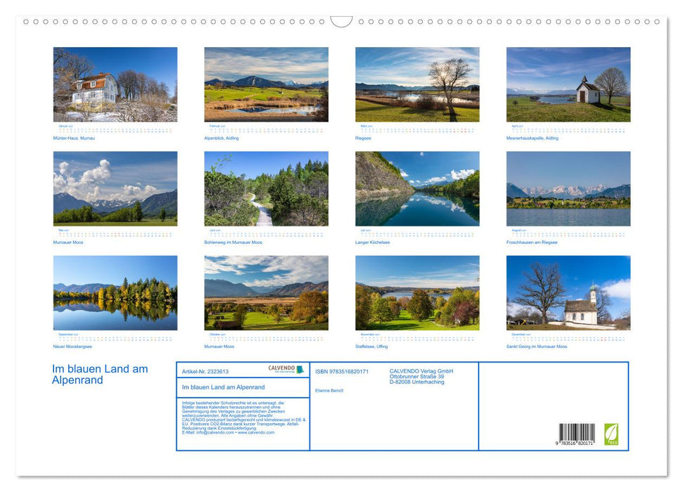 Im blauen Land am Alpenrand (CALVENDO Wandkalender 2027)