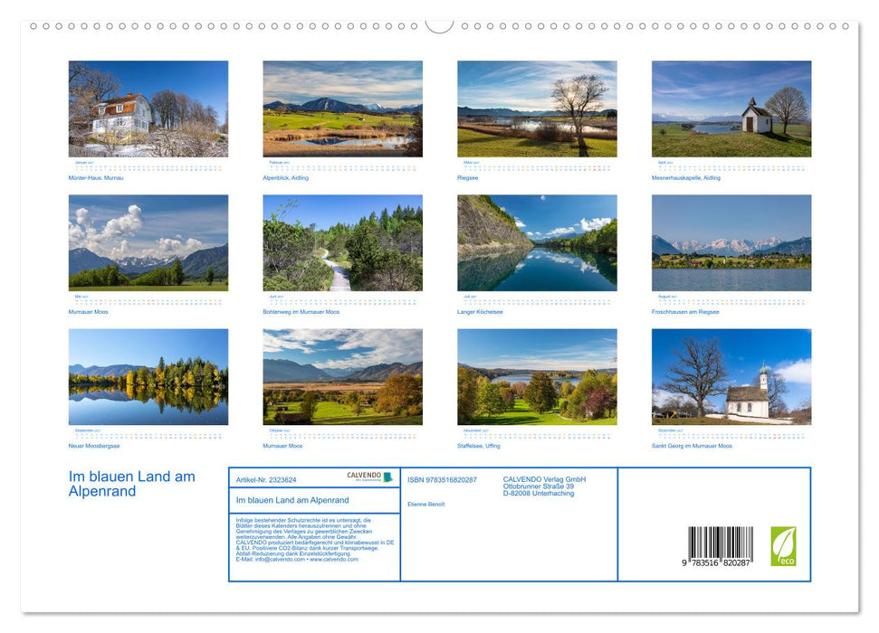 Im blauen Land am Alpenrand (CALVENDO Premium Wandkalender 2027)