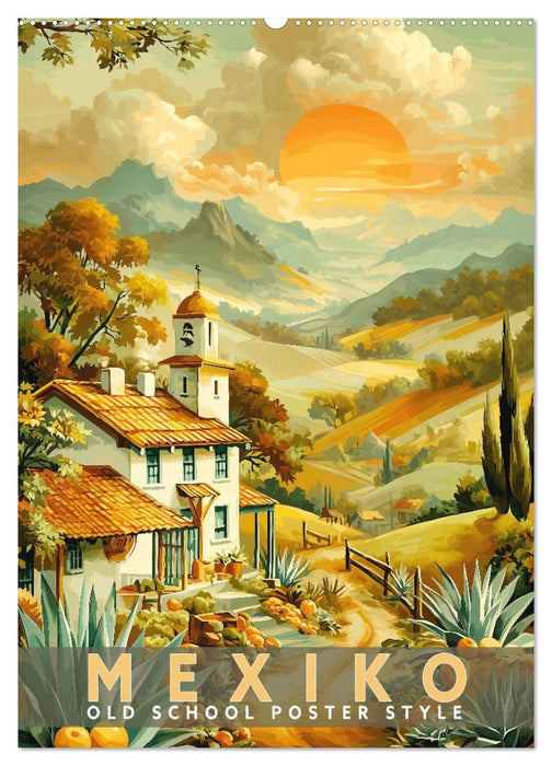 Mexiko - Old School Poster Style (CALVENDO Wandkalender 2027)
