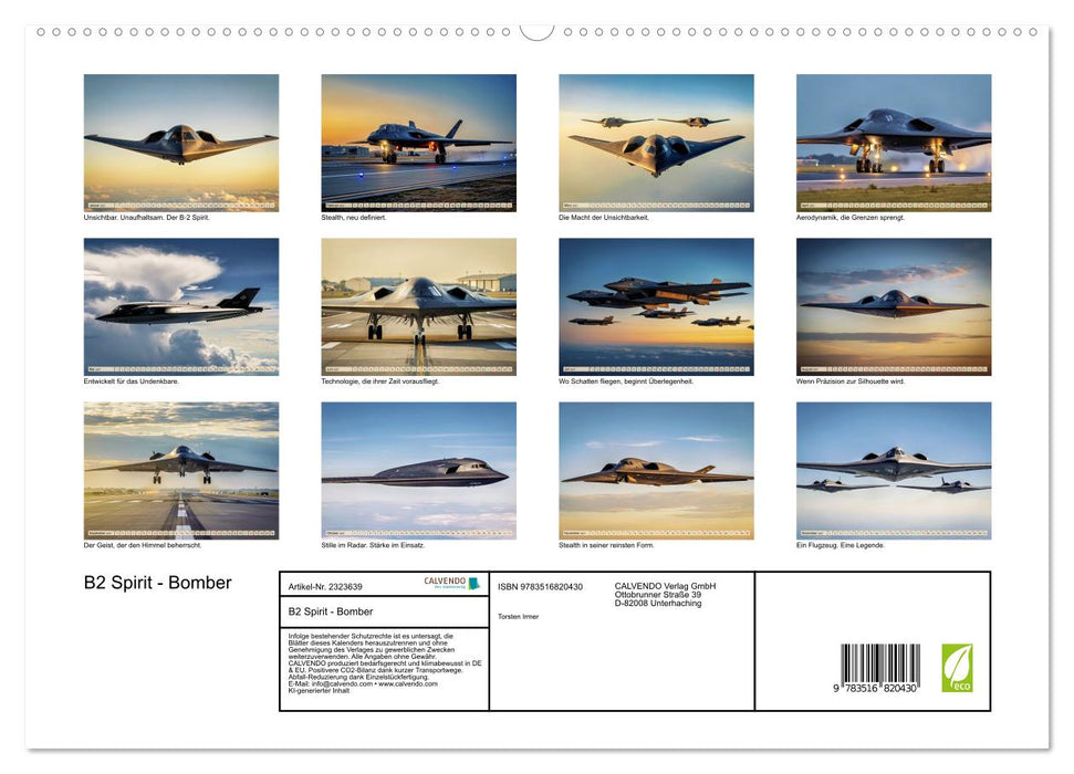 B2 Spirit - Bomber (CALVENDO Premium Wandkalender 2027)