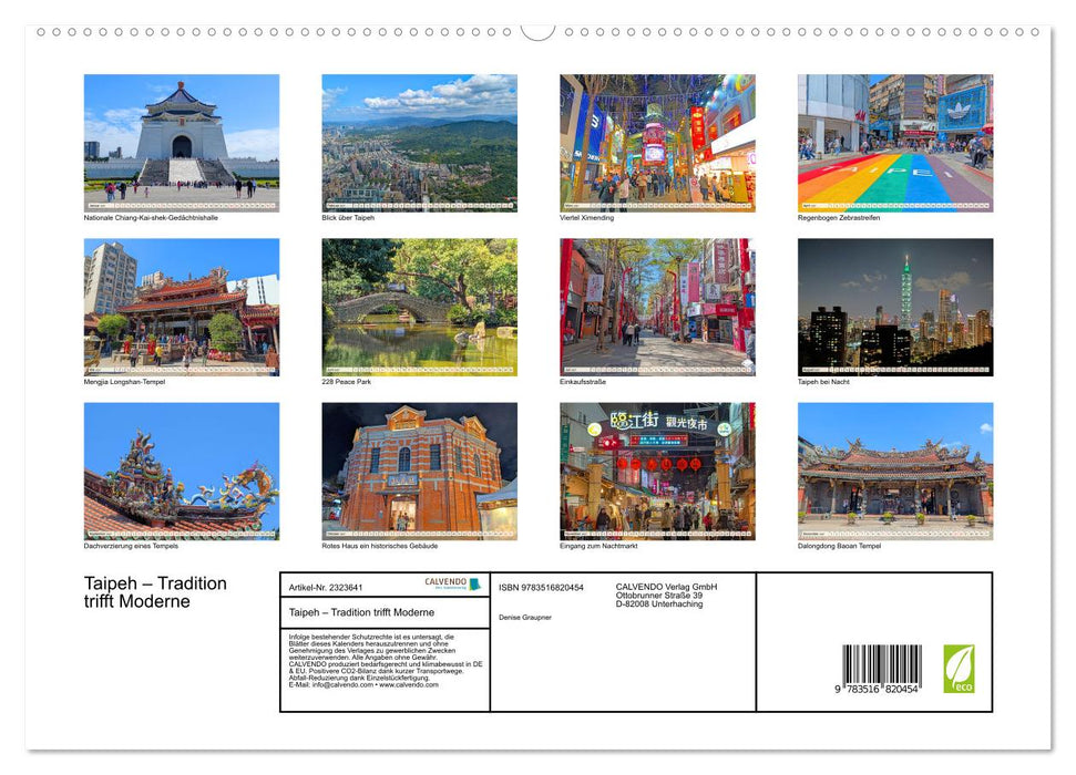 Taipeh – Tradition trifft Moderne (CALVENDO Premium Wandkalender 2027)