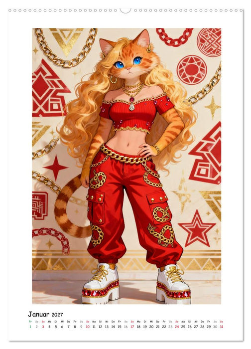 Fashion Cats - Weil Stil keine Grenzen kennt (CALVENDO Wandkalender 2027)