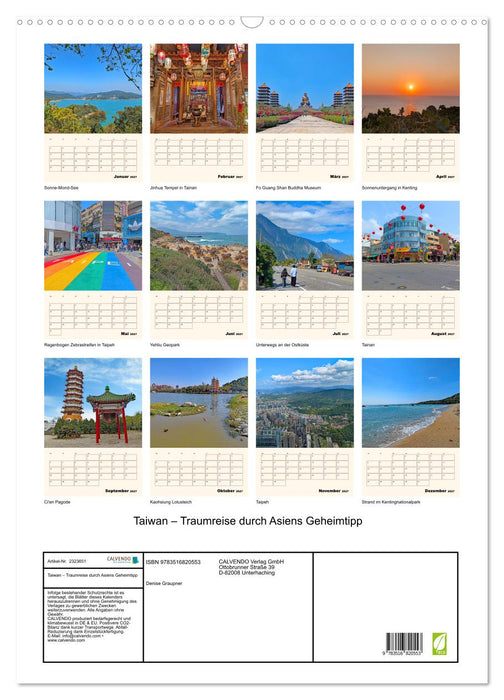 Taiwan – Traumreise durch Asiens Geheimtipp (CALVENDO Wandkalender 2027)