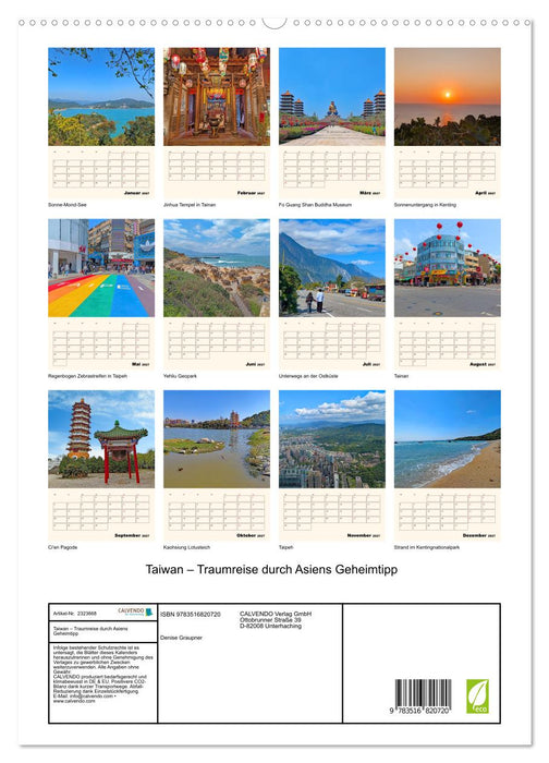 Taiwan – Traumreise durch Asiens Geheimtipp (CALVENDO Premium Wandkalender 2027)