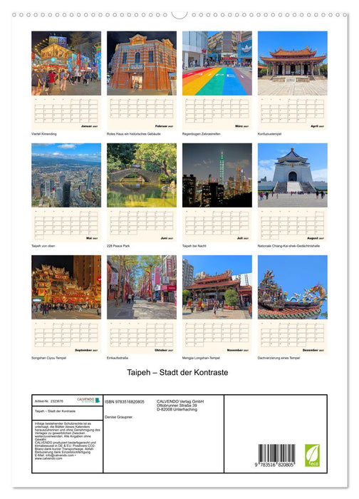 Taipeh – Stadt der Kontraste (CALVENDO Premium Wandkalender 2027)
