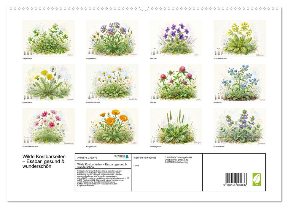Wilde Kostbarkeiten – Essbar, gesund & wunderschön (CALVENDO Premium Wandkalender 2027)