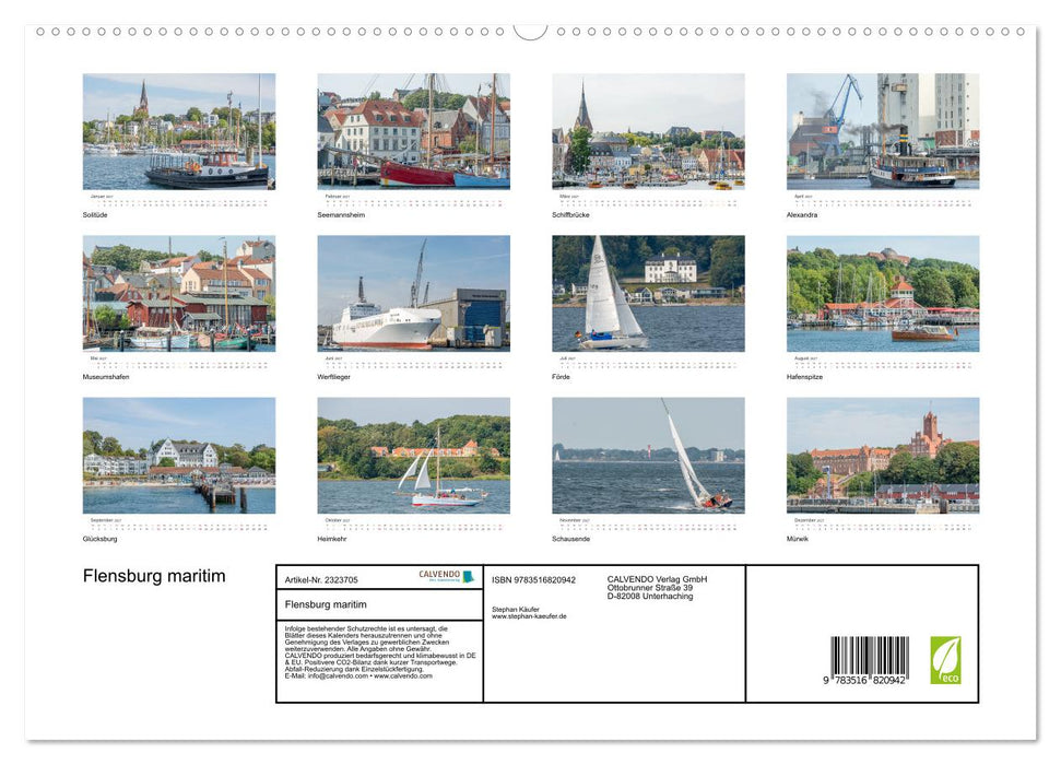 Flensburg maritim (CALVENDO Premium Wandkalender 2027)