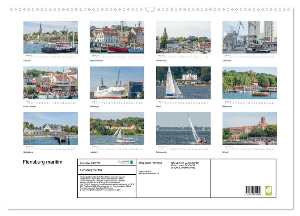 Flensburg maritim (CALVENDO Wandkalender 2027)