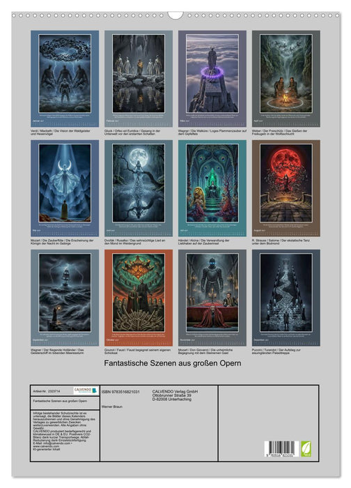 Fantastische Szenen aus großen Opern (CALVENDO Wandkalender 2027)