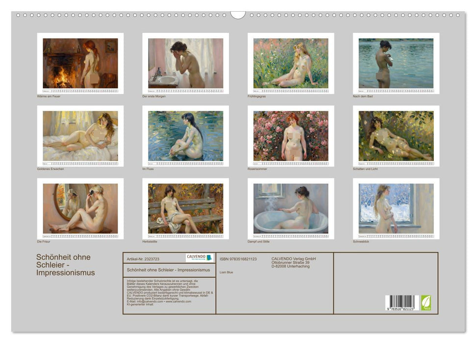 Schönheit ohne Schleier - Impressionismus (CALVENDO Wandkalender 2027)