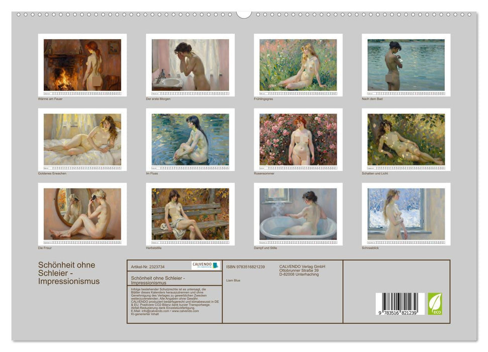 Schönheit ohne Schleier - Impressionismus (CALVENDO Premium Wandkalender 2027)