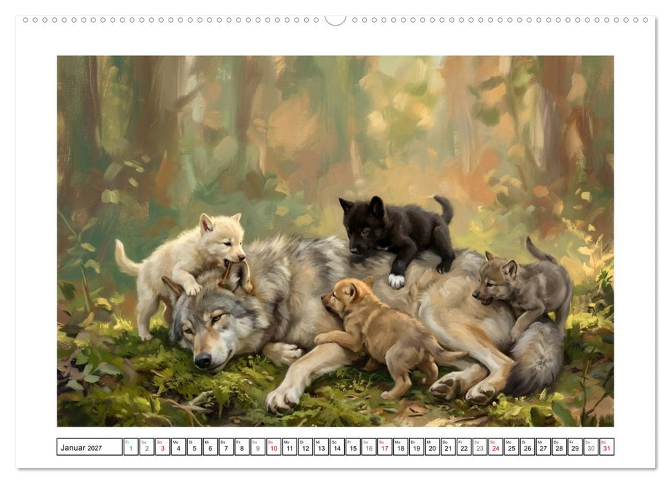 Wölfe - Die Alpha-Familie (CALVENDO Premium Wandkalender 2027)