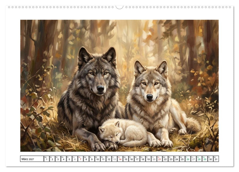Wölfe - Die Alpha-Familie (CALVENDO Premium Wandkalender 2027)
