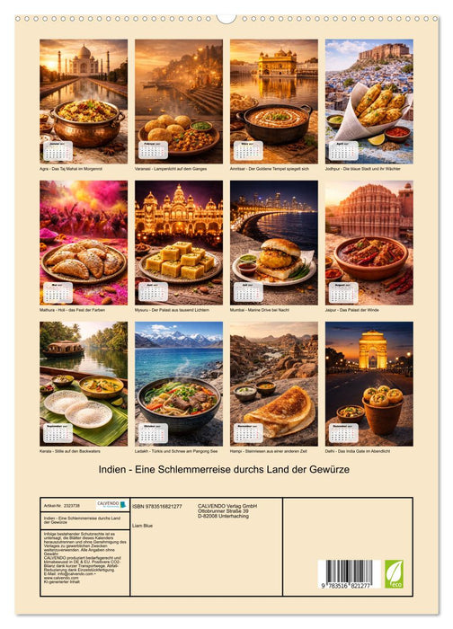 Indien - Eine Schlemmerreise durchs Land der Gewürze (CALVENDO Premium Wandkalender 2027)