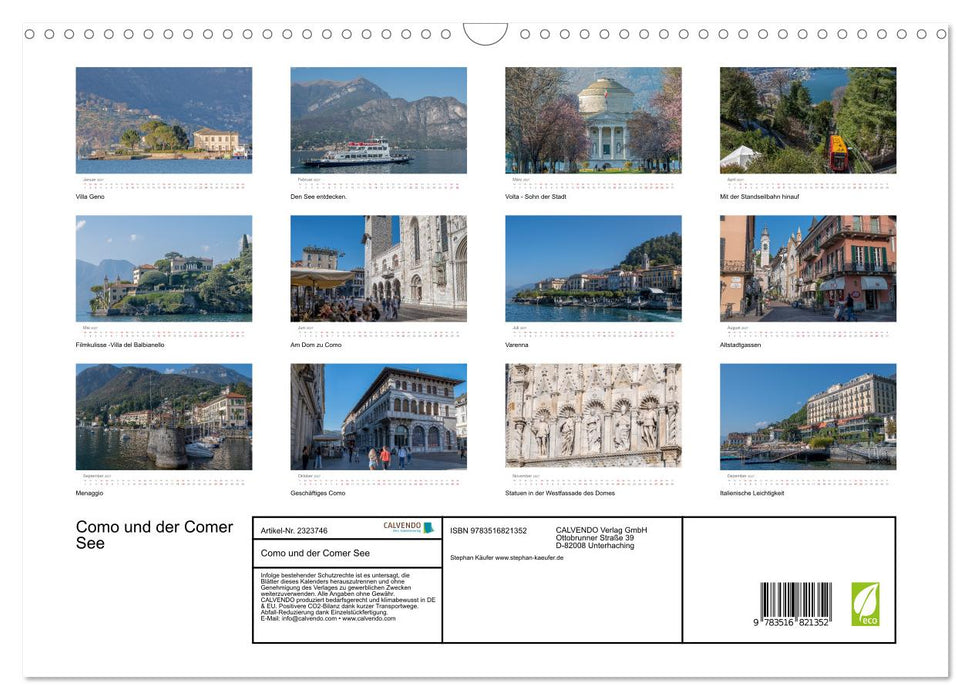 Como und der Comer See (CALVENDO Wandkalender 2027)