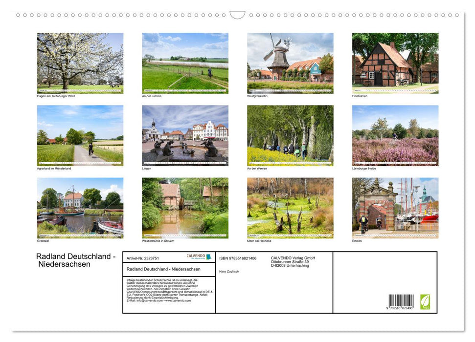 Radland Deutschland - Niedersachsen (CALVENDO Wandkalender 2027)