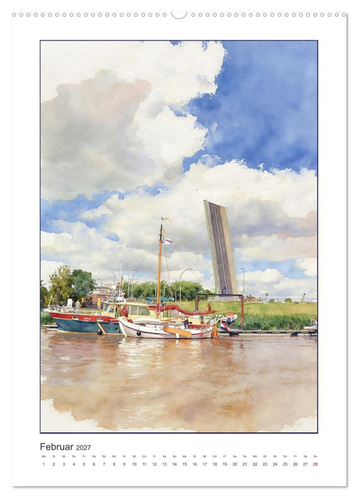 Hafen und Altstadt - Leer in Ostfriesland (CALVENDO Wandkalender 2027)